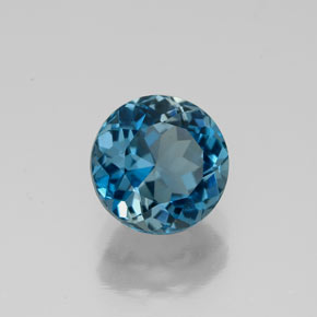 Topaze bleue naturelle coupe roude, 1,89 ct, VVS