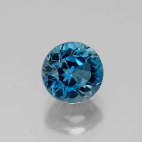 Topaze bleue naturelle coupe roude, 1,93 ct, VVS