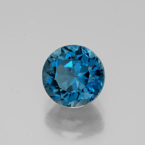 Topaze bleue naturelle coupe roude, 1,93 ct, VVS