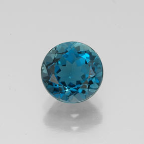 Topaze bleue naturelle coupe roude, 1,64 ct, VVS