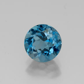Topaze bleue naturelle coupe roude, 1,73 ct, VVS