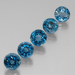 Achetez naturel ct bleue topaze gems, coupe roude, en provenance brésil chez gemselect. en stock, livraison internationale!