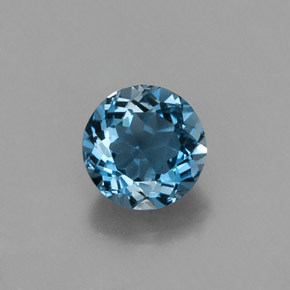 Topaze bleue naturelle coupe roude, 1,12 ct, VVS-VS