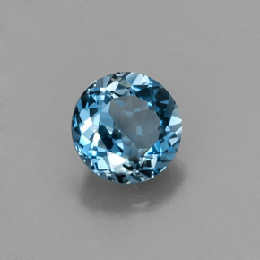 Topaze bleue naturelle coupe roude, 1,12 ct, VVS-VS