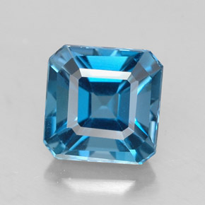 Topaze bleue naturelle taille émeraude, 1,93 ct, VVS