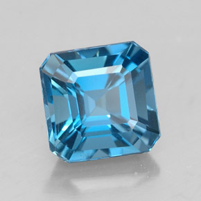 Topaze bleue naturelle taille émeraude, 1,93 ct, VVS