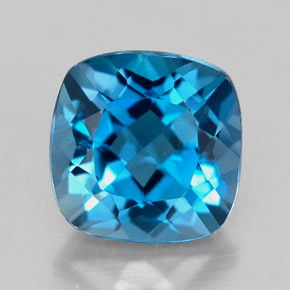 Topaze bleue naturelle coupe coussin, 2,63 ct, VVS-VS
