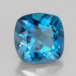 Topaze bleue naturelle coupe coussin, 2,63 ct, VVS-VS