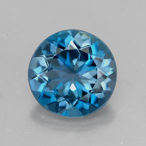 Topaze bleue naturelle coupe roude, 2,84 ct, VVS-VS