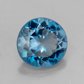 Topaze bleue naturelle coupe roude, 2,84 ct, VVS-VS