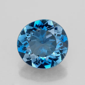 Topaze bleue naturelle coupe roude, 2,56 ct, VVS