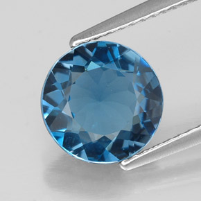 Topaze bleue naturelle coupe roude, 2,79 ct, VVS