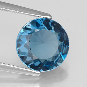 Topaze bleue naturelle coupe roude, 2,79 ct, VVS