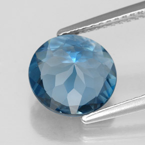 Topaze bleue naturelle coupe roude, 2,79 ct, VVS