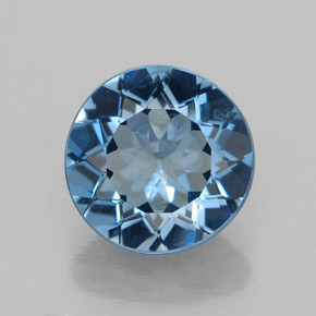Topaze bleue naturelle coupe roude, 2,83 ct, VS