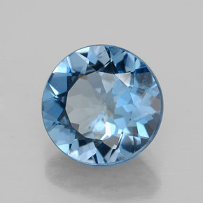Topaze bleue naturelle coupe roude, 2,83 ct, VS