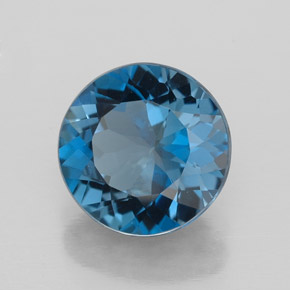 Topaze bleue naturelle coupe roude, 2,87 ct, VVS