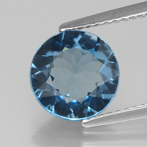 Topaze bleue naturelle coupe roude, 2,80 ct, VS