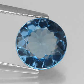 Topaze bleue naturelle coupe roude, 2,80 ct, VS