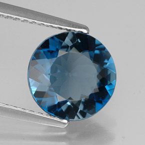 Topaze bleue naturelle coupe roude, 2,61 ct, VVS