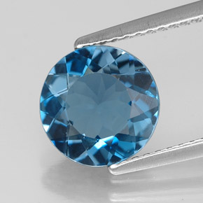 Topaze bleue naturelle coupe roude, 2,54 ct, VVS