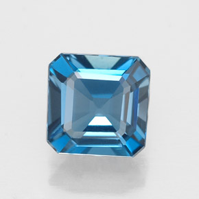 Topaze bleue naturelle taille émeraude, 1,78 ct, VVS