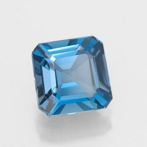 Topaze bleue naturelle taille émeraude, 1,78 ct, VVS