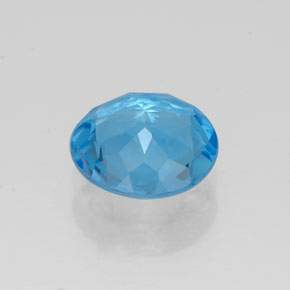 Topaze bleue naturelle coupe roude, 1,21 ct, VVS