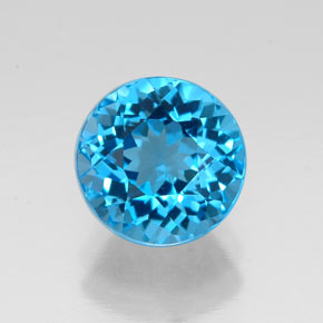 Topaze bleue naturelle coupe roude, 2,38 ct, VVS