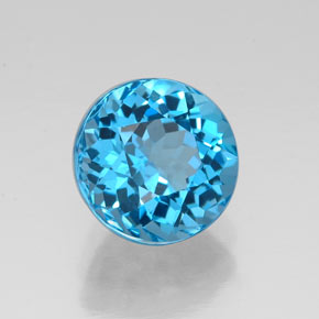 Topaze bleue naturelle coupe roude, 2,38 ct, VVS
