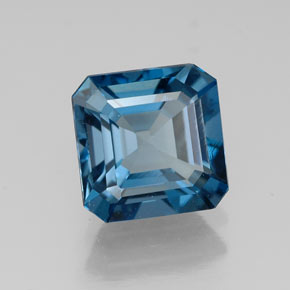 Topaze bleue naturelle taille émeraude, 1,87 ct, VVS