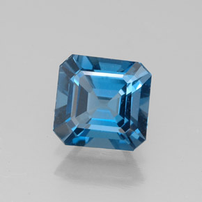 Topaze bleue naturelle taille émeraude, 1,61 ct, VVS-VS