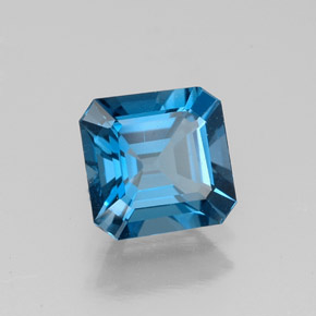 Topaze bleue naturelle taille émeraude, 1,61 ct, VVS-VS