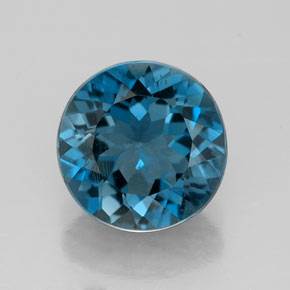 Topaze bleue naturelle coupe roude, 2,86 ct, VS
