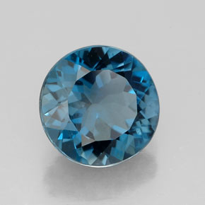 Topaze bleue naturelle coupe roude, 2,86 ct, VS