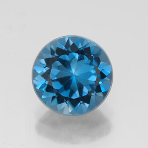Topaze bleue naturelle coupe roude, 2,36 ct, VVS