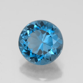 Topaze bleue naturelle coupe roude, 2,36 ct, VVS
