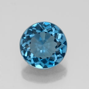 Topaze bleue naturelle coupe roude, 2,18 ct, VVS