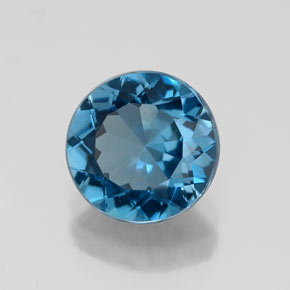 Topaze bleue naturelle coupe roude, 2,18 ct, VVS