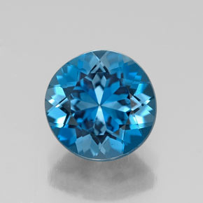Topaze bleue naturelle coupe roude, 2,40 ct, VVS
