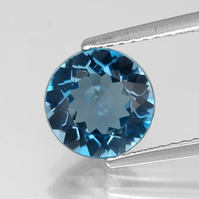 Topaze bleue naturelle coupe roude, 2,12 ct, VVS