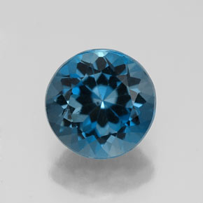 Topaze bleue naturelle coupe roude, 2,41 ct, VS