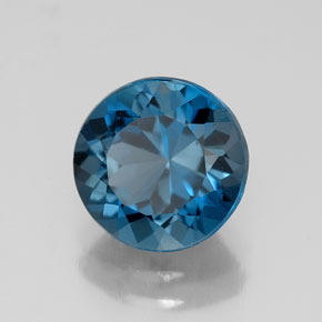 Topaze bleue naturelle coupe roude, 2,41 ct, VS