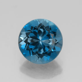 Topaze bleue naturelle coupe roude, 2,50 ct, VS