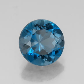 Topaze bleue naturelle coupe roude, 2,50 ct, VS