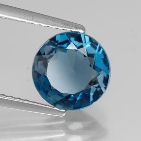 Topaze bleue naturelle coupe roude, 1,98 ct, VVS-VS