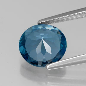 Topaze bleue naturelle coupe roude, 1,98 ct, VVS-VS