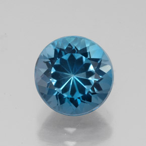 Topaze bleue naturelle coupe roude, 2,47 ct, VS