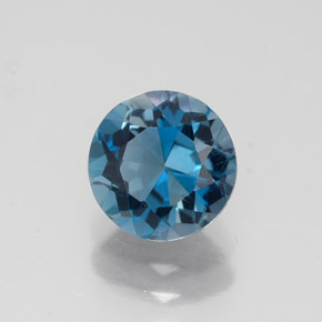 Topaze bleue naturelle coupe roude, 1,67 ct, VS