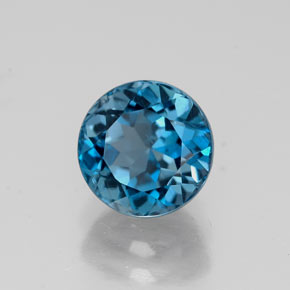 Topaze bleue naturelle coupe roude, 1,94 ct, VS